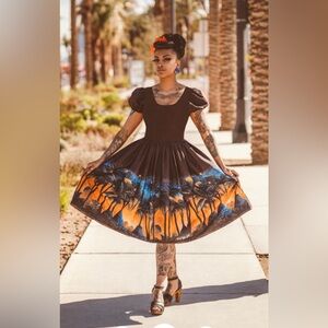 Rockin Bettie jungle print Tropical Sunset Dress